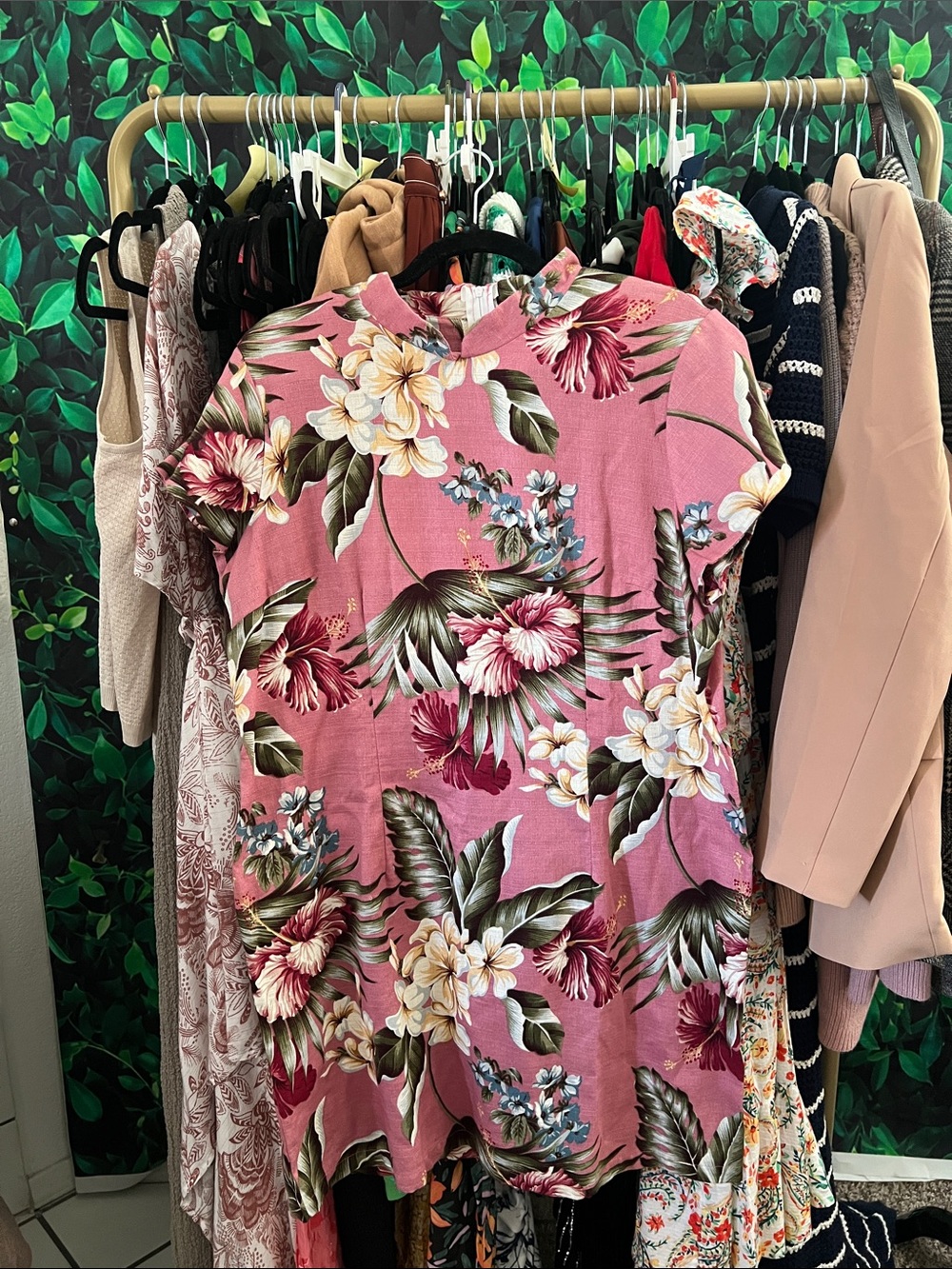 Pink Floral Tropical  Dress